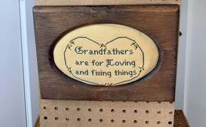 Vintage Grandfathers Framed Cross-stitch